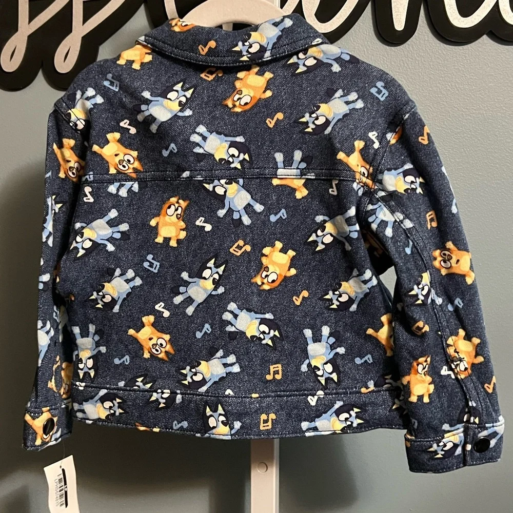Bluey and Bingo Navy Button Up Jacket NWT 2T